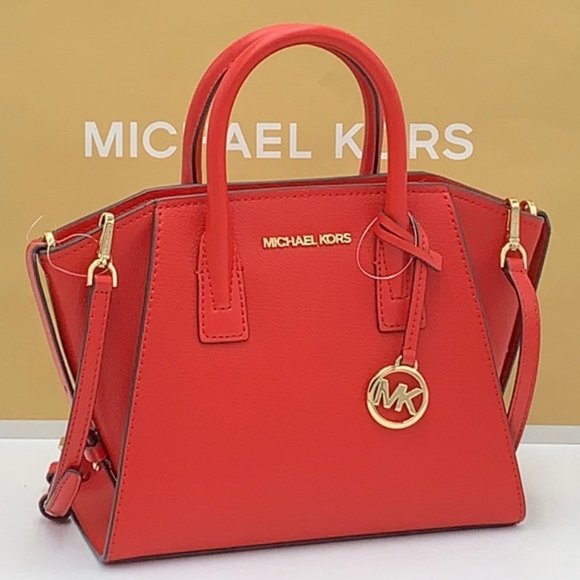 Michael Kors Avril Small Leather Top-Zip Satchel Flame color - Picture 11 of 16